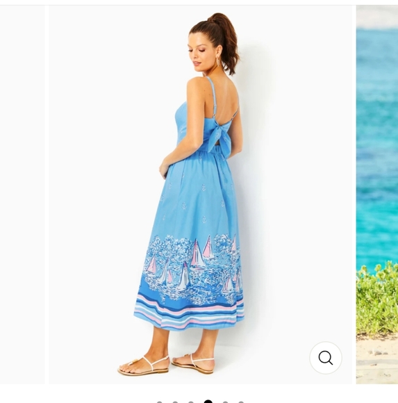 Nwt Lilly PulitzerCharlese Cotton Halter Midi Dress - Picture 4 of 13